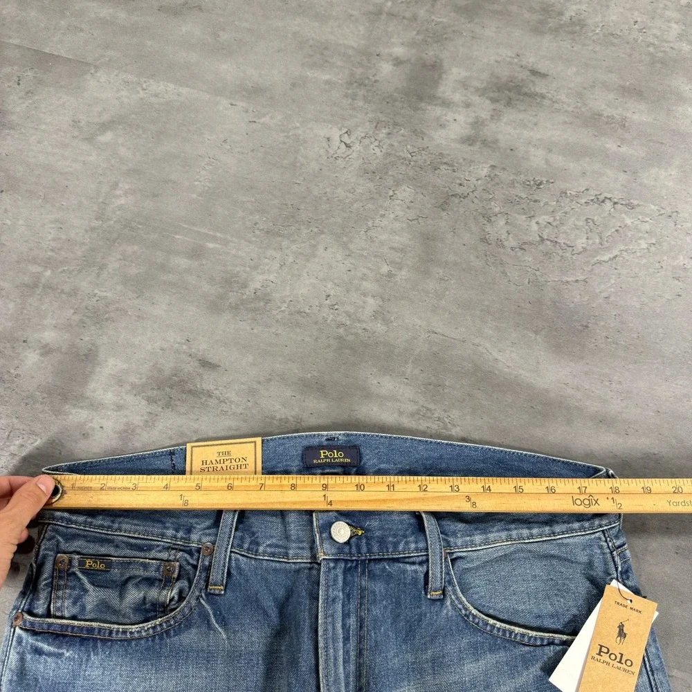 Polo Ralph Lauren RL Jeans Mens 34x30 Hampton Straight Leg Blue Denim NEW $125